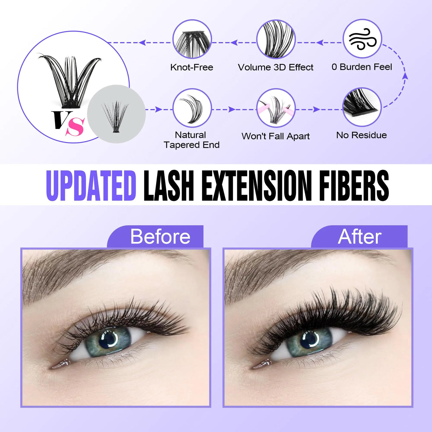 Pawotence Lash Extension Lash Clusters