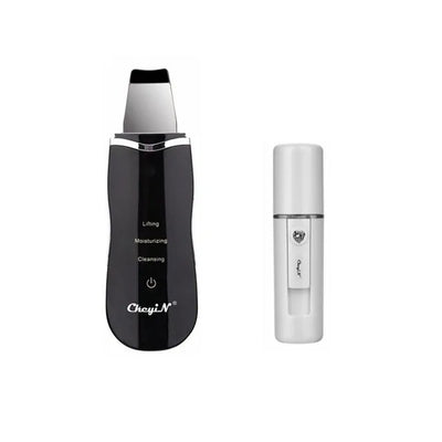 Ultrasonic Skin Scrubber  + Skin Rejuvenation Nano Face Mist Steamer